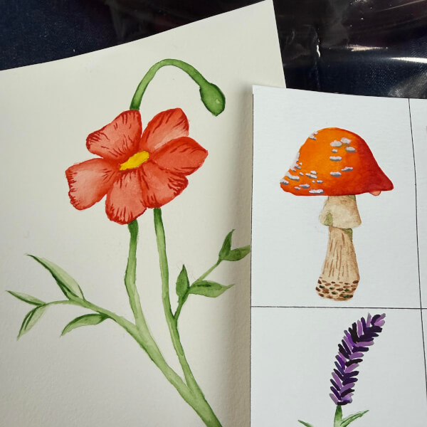 Mushrooms and Floral Watercolour Workshop (2 Hours and 10 Mins) review by Caitlin McKenzie - Melbourne
