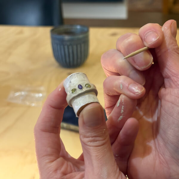 Organic Silver Ring Making Class with Stone review by Lynley Slater - Adelaide