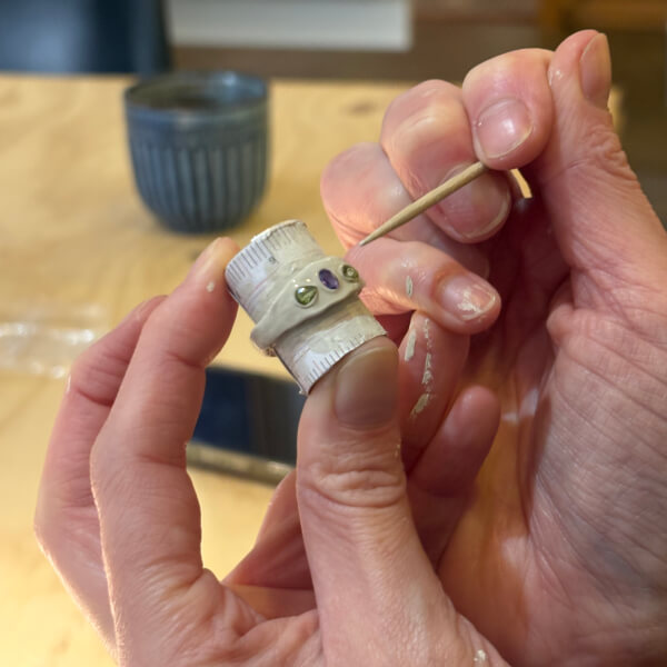 Organic Silver Ring Making Class with Stone review by Lynley Slater - Adelaide