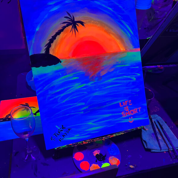 Paint and Sip Class in the Dark© review by Kaan Turk - Melbourne