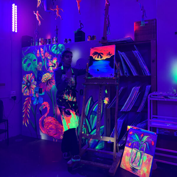 Paint and Sip Class in the Dark© review by René Abrahams - Melbourne
