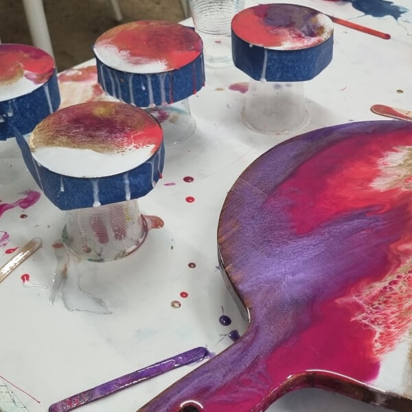 Resin Art Class Cheeseboard and Coasters Sydney Gifts ClassBento