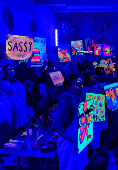 Paint and Sip Class in the Dark©