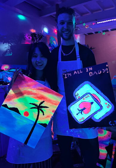 Paint and Sip Class in the Dark©