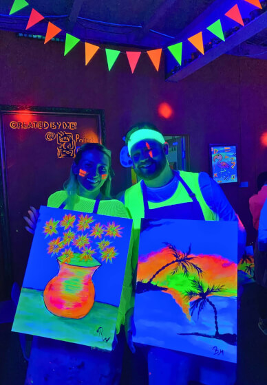 Paint and Sip Class in the Dark©
