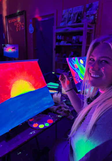 Paint and Sip Class in the Dark©