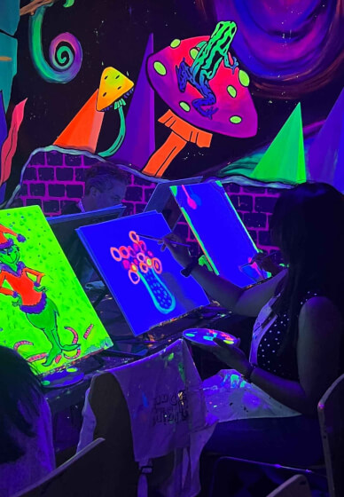 Paint and Sip Class in the Dark©