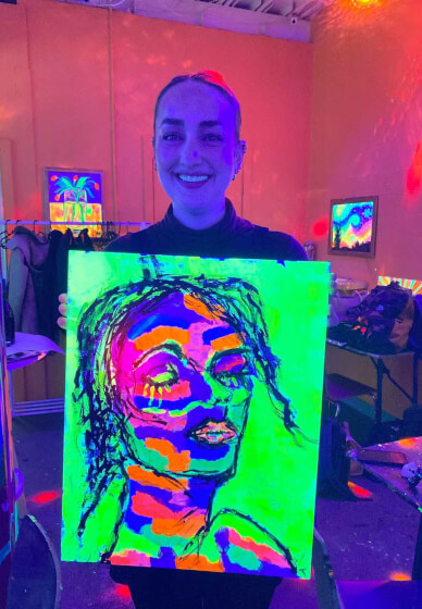 Paint and Sip Class in the Dark©