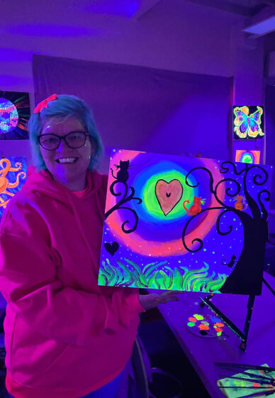Paint and Sip Class in the Dark©