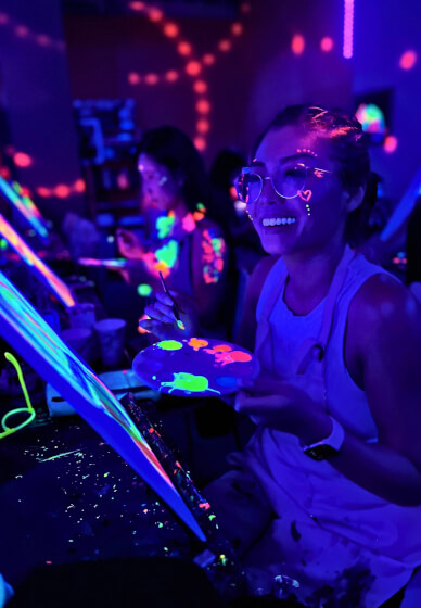 Paint and Sip Class in the Dark©