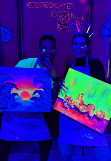 Paint and Sip Class in the Dark©