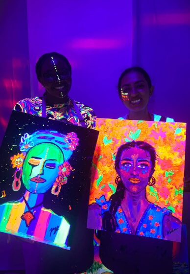 Paint and Sip Class in the Dark©