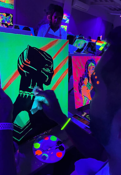 Paint and Sip Class in the Dark©