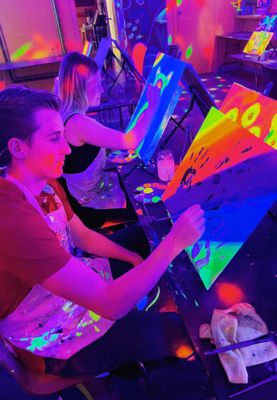 Paint and Sip Class in the Dark©