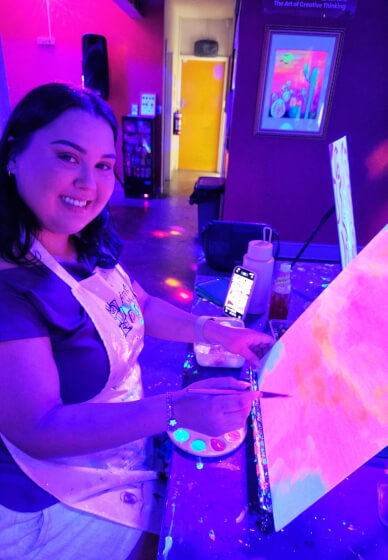 Paint and Sip Class in the Dark©