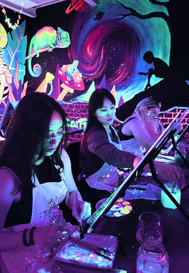 Paint and Sip Class in the Dark©