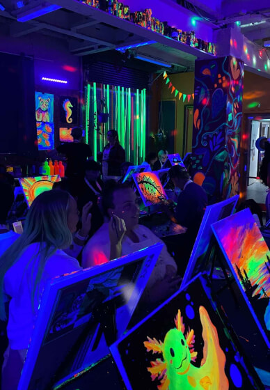 Paint and Sip Class in the Dark©