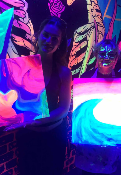Paint and Sip Class in the Dark©