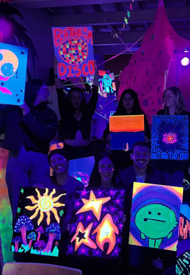 Paint and Sip Class in the Dark©