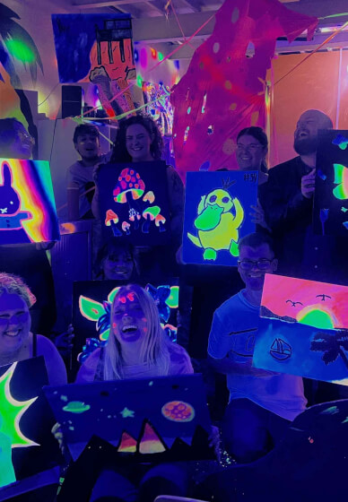 Paint and Sip Class in the Dark©