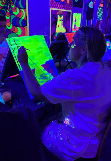 Paint and Sip Class in the Dark©