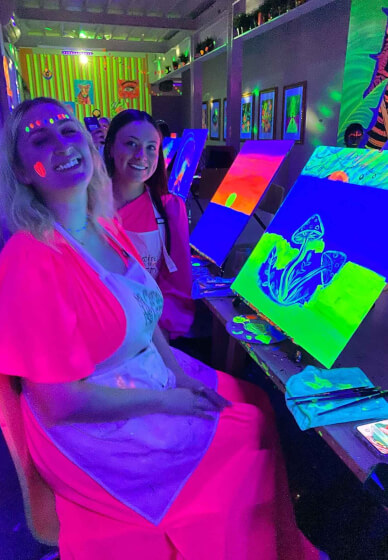 Paint and Sip Class in the Dark©