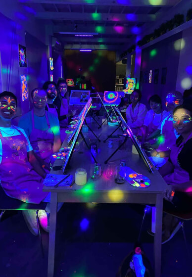 Paint and Sip Class in the Dark©