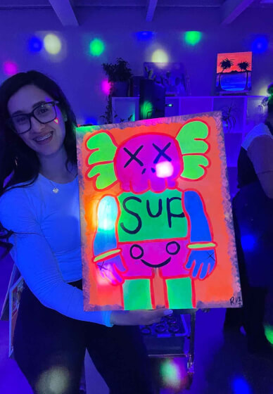 Paint and Sip Class in the Dark©