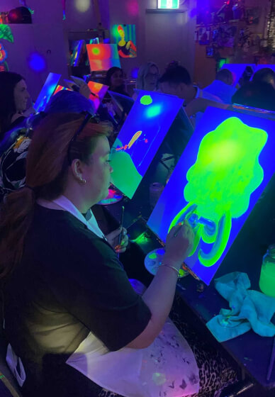 Paint and Sip Class in the Dark©