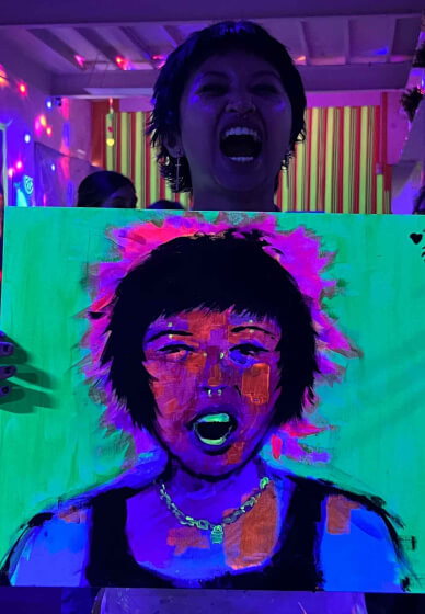 Paint and Sip Class in the Dark©