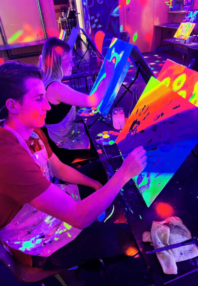 Paint and Sip Class in the Dark©