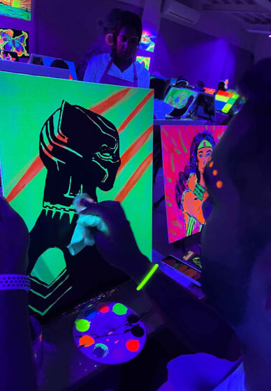 Paint and Sip Class in the Dark©