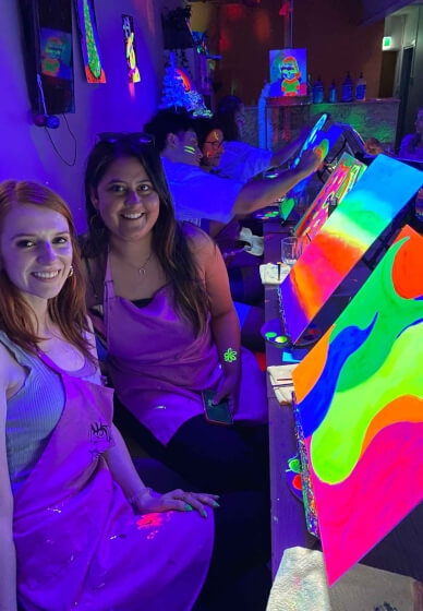 Paint and Sip Class in the Dark©