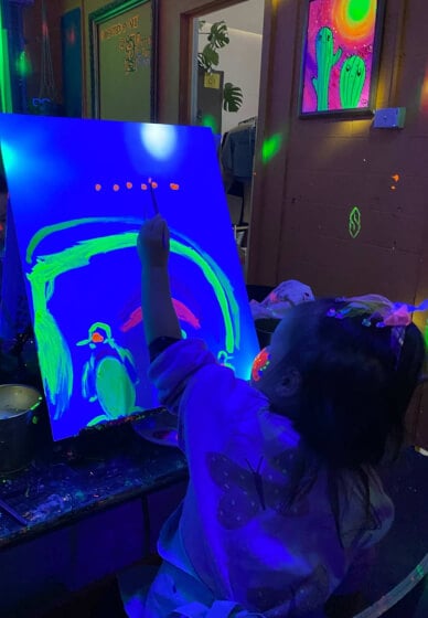 Paint and Sip Class in the Dark©