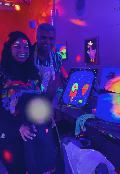 Paint and Sip Class in the Dark©