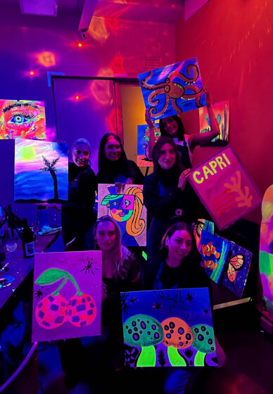 Paint and Sip Class in the Dark©