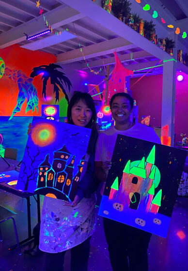 Paint and Sip Class in the Dark©