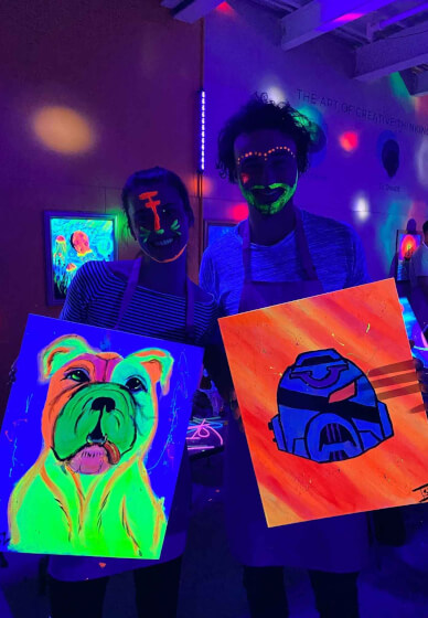 Paint and Sip Class in the Dark©