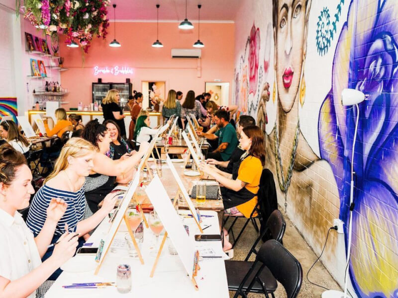 brush and bubbles paint and sip venue in Geelong