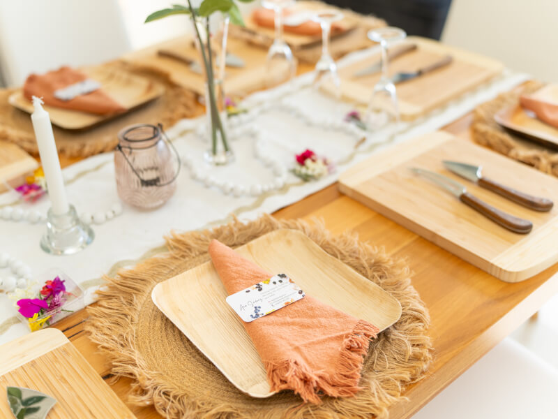 A beautifully decorated table setting