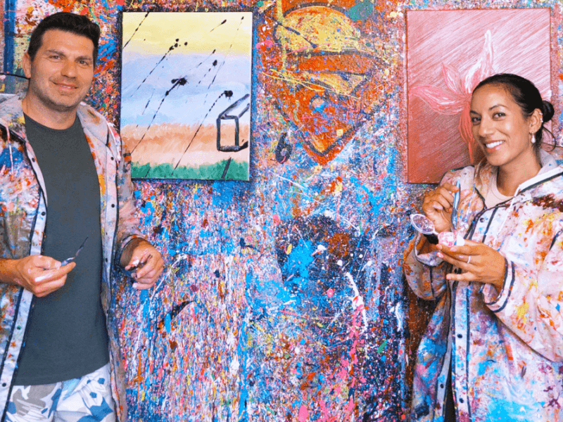 splatter paint experience couple
