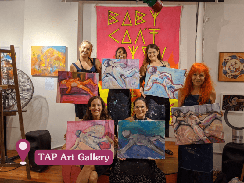 Nude art class group of people