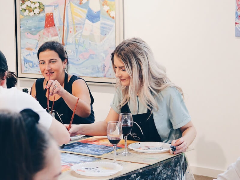 paint and sip class at 345 art creative studio and gallery