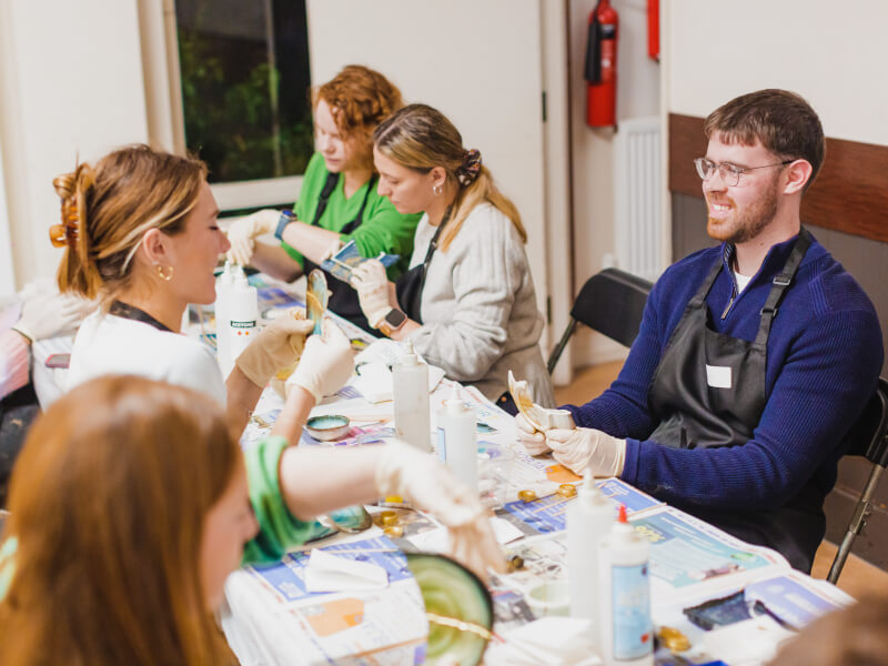People enjoying a Kintsugi class