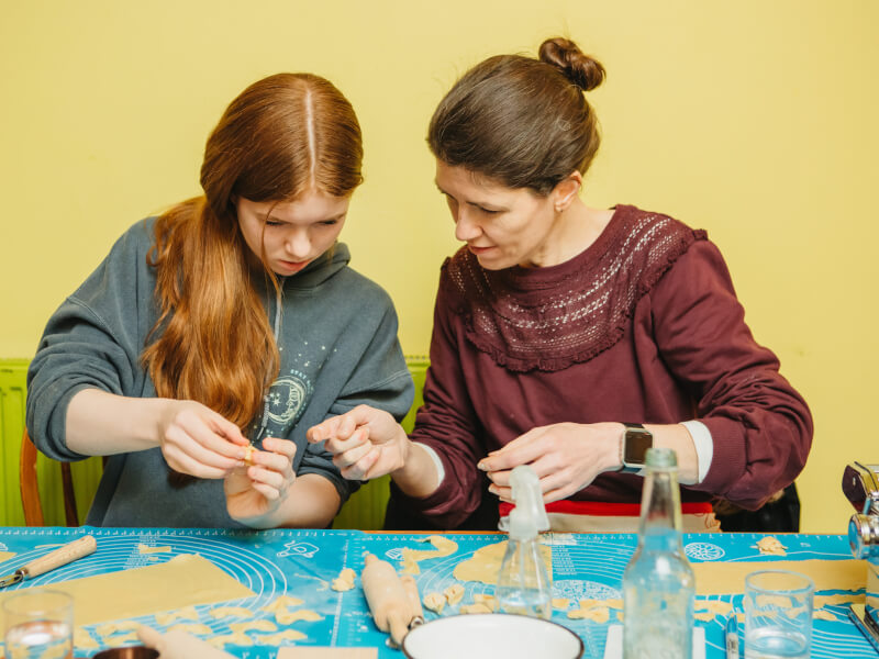 family pasta making class