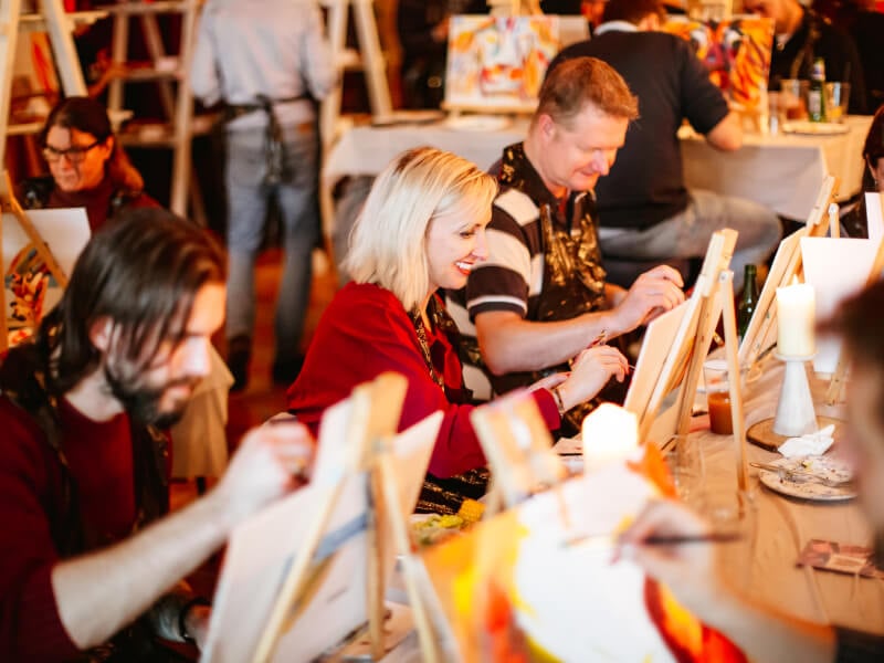 Group of people painting