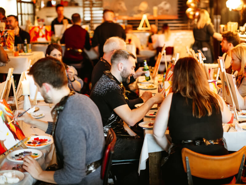 People in a painting class