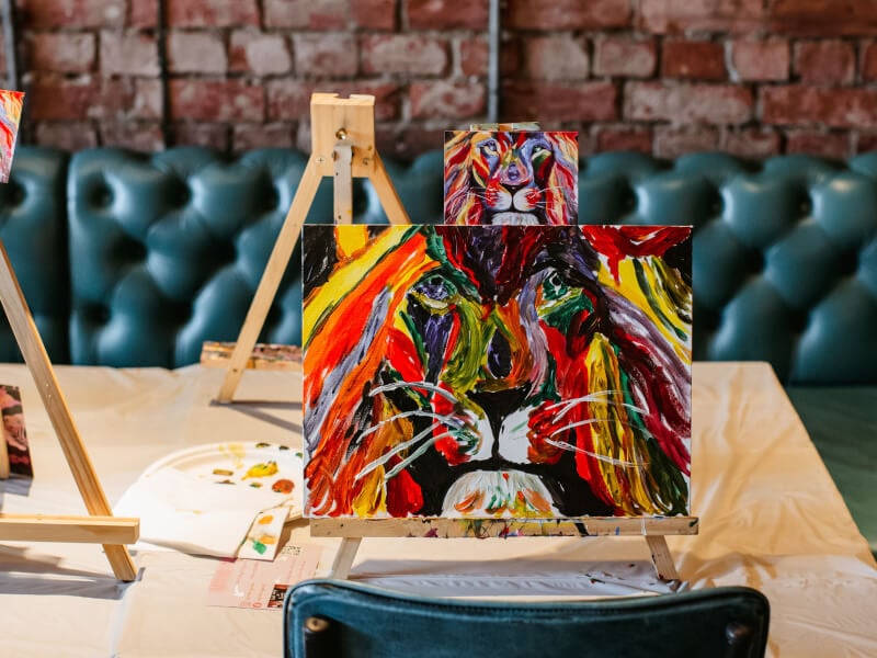 wine and painting Sydney