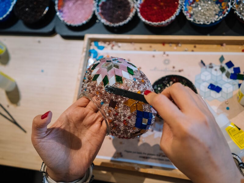 Making a Turkish mosaic lamp