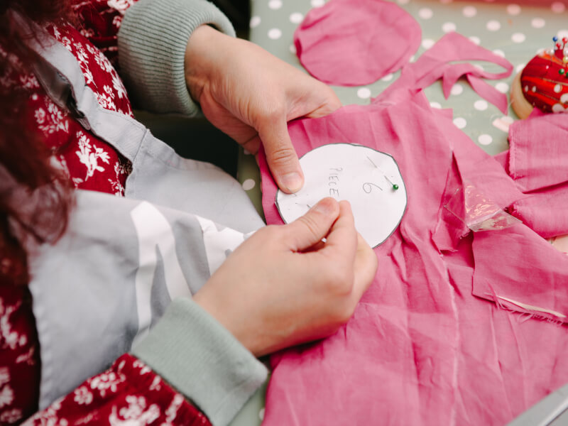 Person sewing 